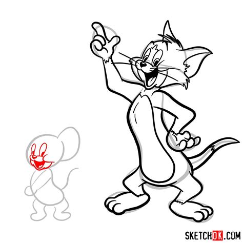 How To Draw Tom And Jerry Together Sketchok Easy Drawing Guides In