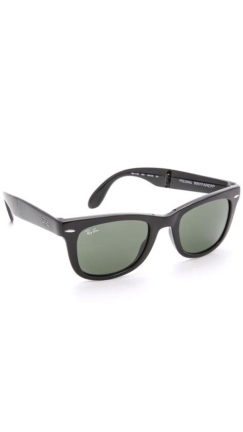 Lyst Ray Ban Folding Wayfarer Sunglasses In Black For Men