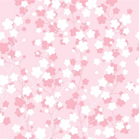 Premium Vector Cute Cherry Blossom Foliage Seamless Pattern