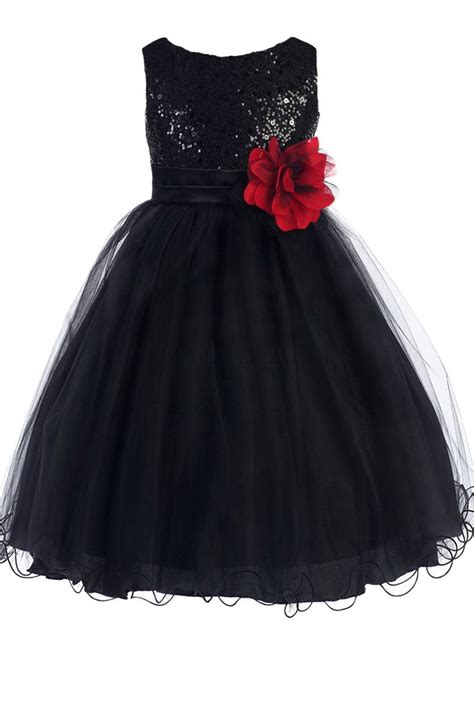 Baby Girls Black Sequin Party Dress W Lettuce Tulle Hem 3 24m Black