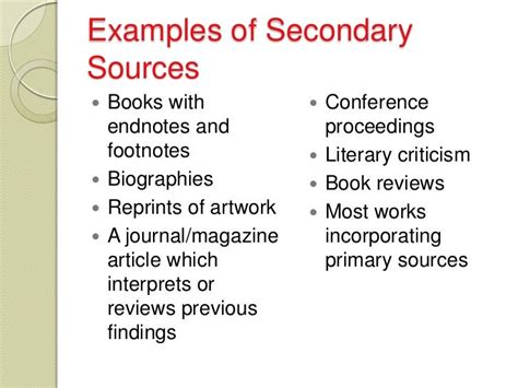 secondary source books