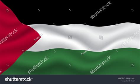Waved Palestine Flag Vector Realistic Illustration Stock Vector
