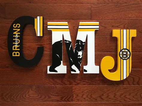 Custom Letters Boston Bruins Wood Letters Nhl Hockey Team Hand Painted