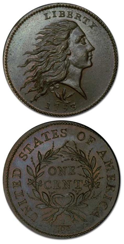 1793 Flowing Hair Large Cent Wreath Reverse Coinsite