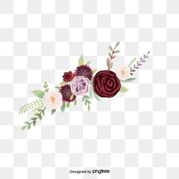 When you click on the image, it will appear larger. Dark Red Burgundy Flower Decorative Illustration Border ...