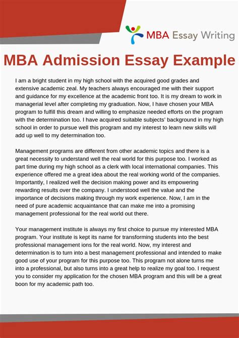 Yearly, millions of students enroll themselves in an an mba can help you achieve both. MBA Admission Essay Example | Essay examples, Admissions ...