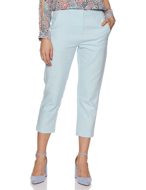 Buy Marks Spencer Women S Cropped Pants 5822X Pale Blue 10 At Amazon In