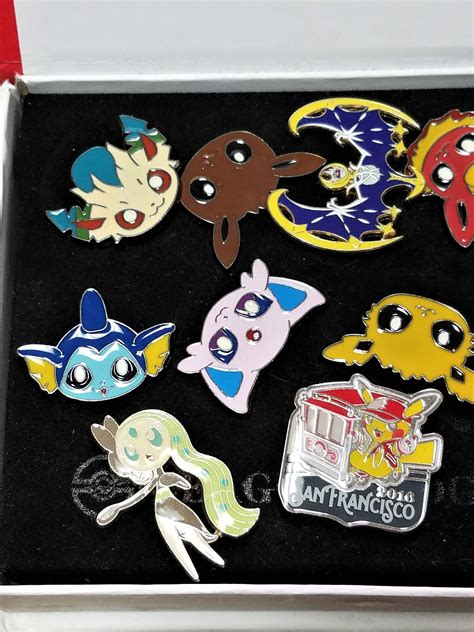 11 Pokemon Enamel Pins And League Badges Eevee Lunala Pikachu 2016 San