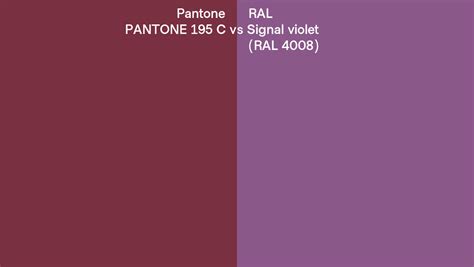 Pantone 195 C Vs RAL Signal Violet RAL 4008 Side By Side Comparison