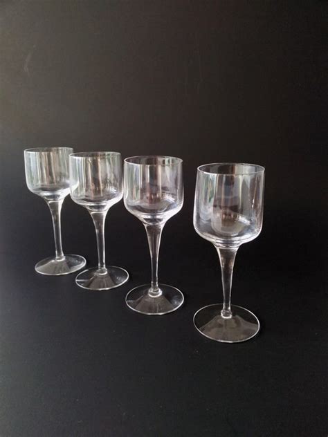 Set Of 4 Small 4 Crystal Stemmed Shot Glasses By VintageByTiffinie