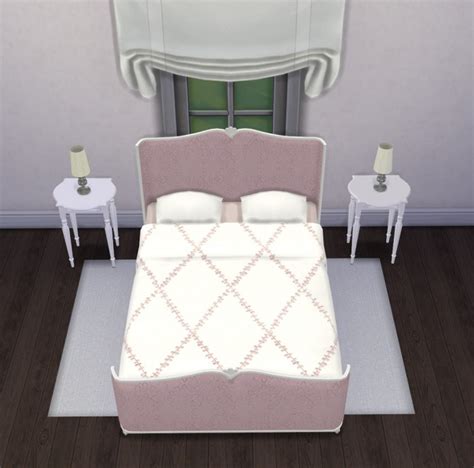 Recolorsoverrides Of Shinokcrs Power Of Pink Double Bed Sims 4