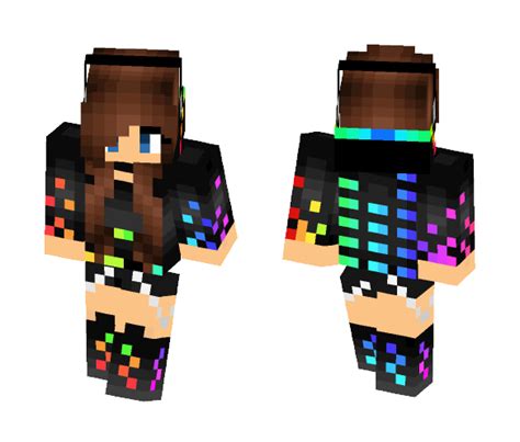 Get Rainbow Dj Girl Minecraft Skin For Free Superminecraftskins