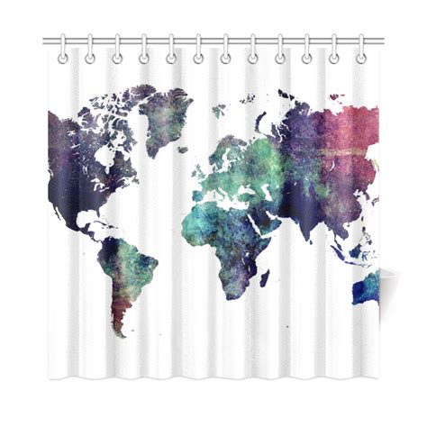 World Map 12 Shower Curtain 72x72 Id D505349