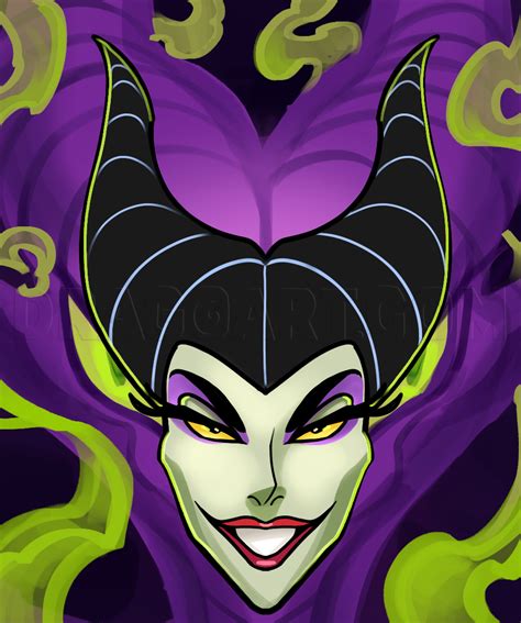 How To Draw Maleficent Step By Step Drawing Guide By Dawn Dragoart