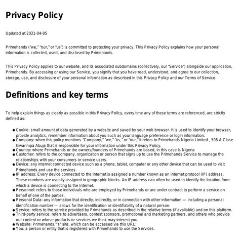 Primehands Privacy Policypdf Docdroid