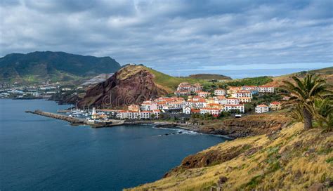 Canical Stadtbuchtpanoramablick Madeira Insel Stockfoto Bild Von