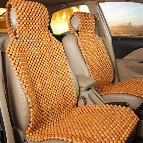 Audew Natural Wooden Car Cushion Wooden Beaded Seat Cover Massage Cool Comfortable Car Cushion