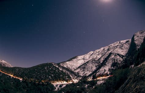 Snow Covered Mountain During Night Time · Free Stock Photo