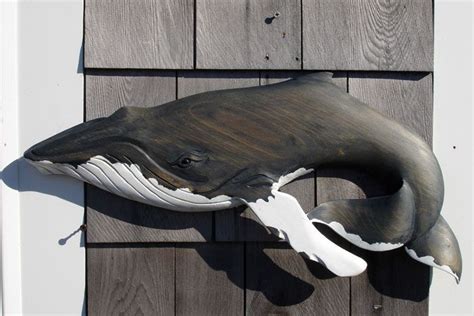 Carved Whale06371 Wood Sculpture Carved Wood Wall Art Dremel Wood