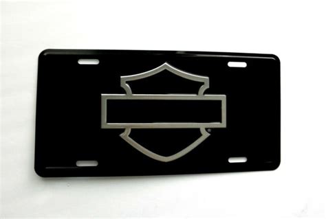 Harley Davidson Silhouette Bar Shield Embossed Car Auto License Plate