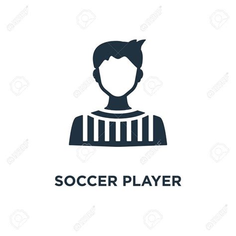 Soccer player icon. Black filled vector illustration. Soccer player