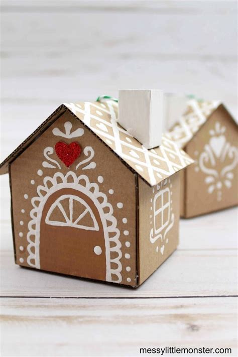 Cardboard Gingerbread House Ornament Cardboard Gingerbread House Gingerbread House