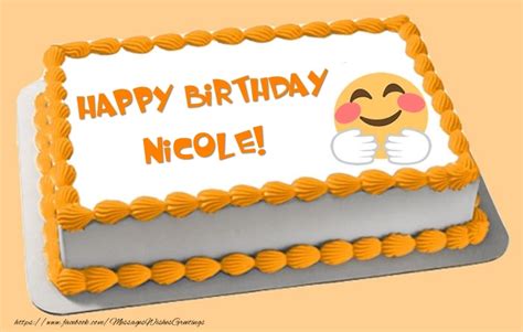 Happy Birthday Nicole Cake Greetings Cards For Birthday For Nicole