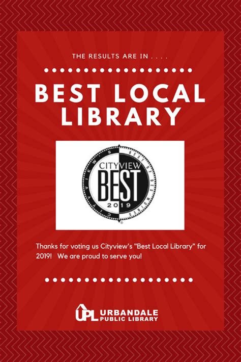 The Urbandale Public Library Was Voted The Best Local Library In