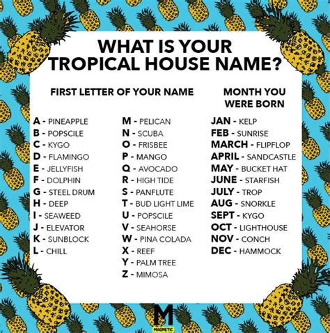 What S Yours I M Pinnapple Mango Sandcastle Silly Names Funny Name