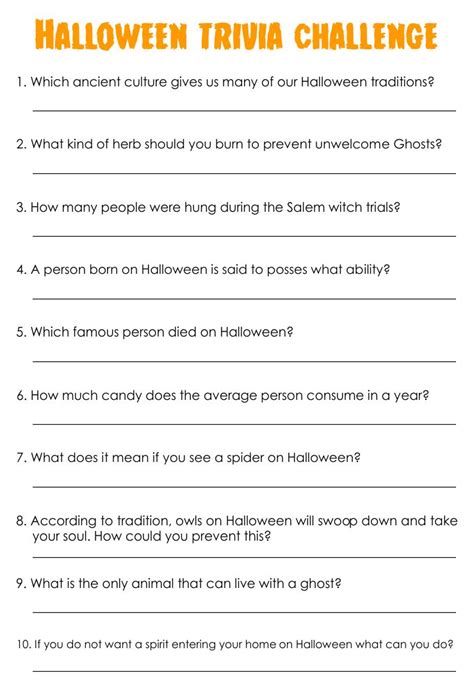 Historical halloween trivia · 1. 10 Best Halloween Candy Trivia Questions Printable ...