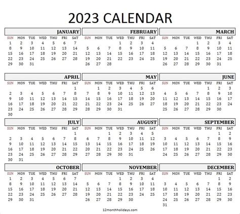 2023 Calendar Template Online January To December 2023 Calendar