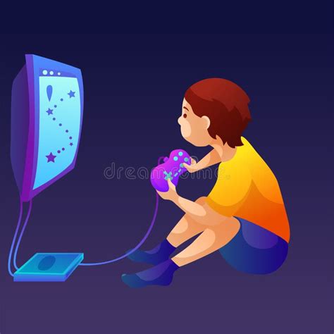 Kid With Computer Stock Vector Illustration Of Little 7882395