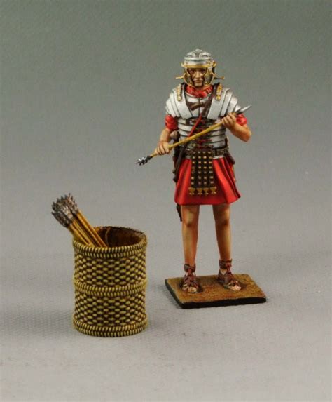 Roman Soldier Standing With Ballista Ammunition Basket Maison Militaire