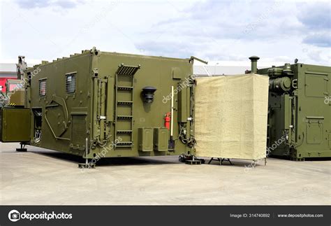 Army Mobile Container Block With Engineering Equipment Stock Photo By