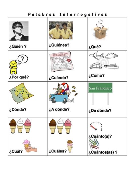 Palabras Interrogativas Spanish Teaching Resources Spanish Grammar