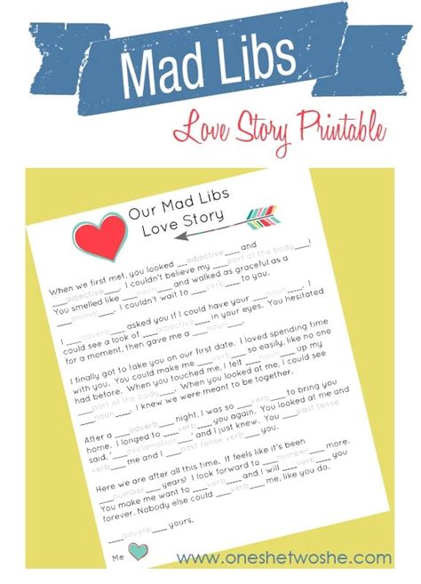 Design the form—with the help of our mad libs template screenshot. Our Mad Libs Love Story ~ Free Printable (and laughs ...