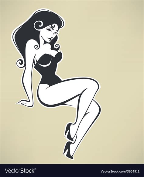 Pin Up Girl Svg Free Porn Videos Newest Vector Pin Up Girl Outline