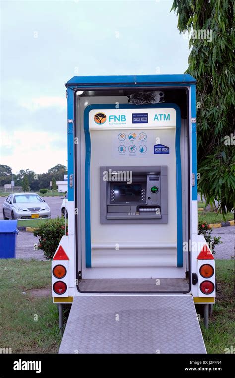 Mobile Atm Machine Of South Africas First National Bank In Tanzania