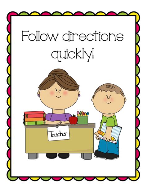 Follow Teacher Directions Clip Art