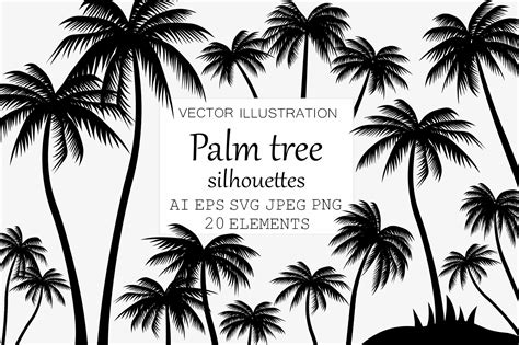 Palm Tree Svg Files For Cricut Palm Tree Silhouette Svg Printable Palm