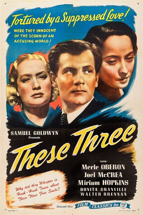 These Three 1936 Starring Miriam Hopkins Joel Mccrea And Merle