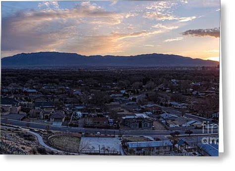 Panorama Of Albuquerque And Sandia Mountain At Sunrise From Pat Hurley