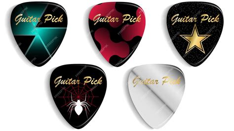 Premium Vector Set Of Guitar Picks Or Plectrums Custom Disign