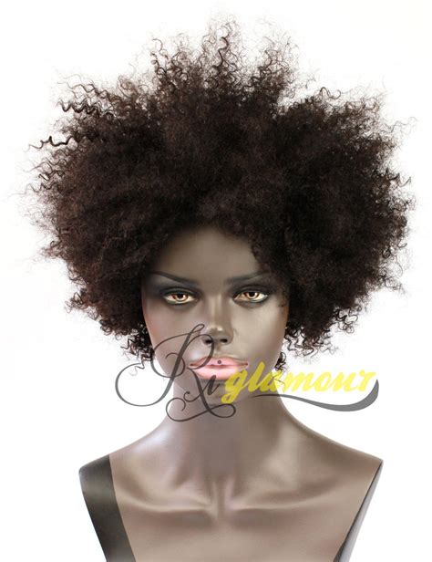 Riglamour Kinky Curly Human Hair Wig For African American Short Brazilian 100 Remy