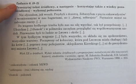 Przeczytaj Tekst źródłowy A Następnie Korzystając Także Z Wiedzy Poza