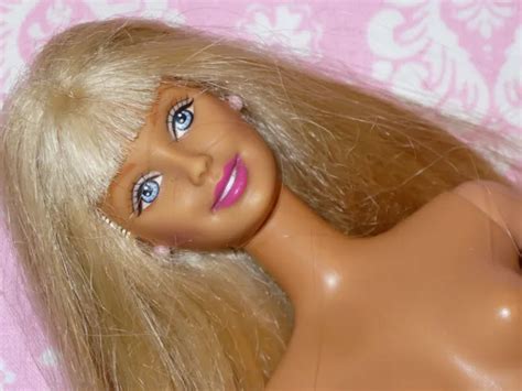 Mattel Barbie Doll Blonde Hair Bangs Open Mouth Nude Naked For Ooak Custom Picclick