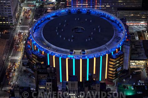 Aerialstock Aerial Of Madison Square Garden At Night