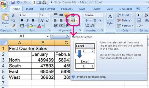How To Merge And Center Headers In Microsoft Excel 2007
