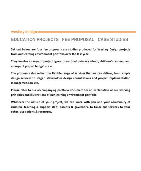 Fee Proposal Template Word