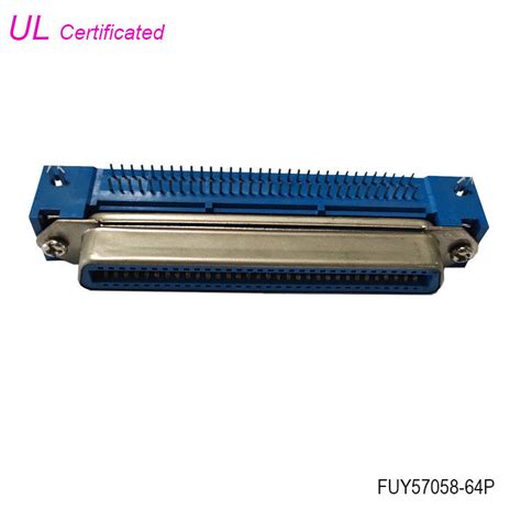 Female 64 Pin Centronics Connector Pcb Right Angle Connector With Board